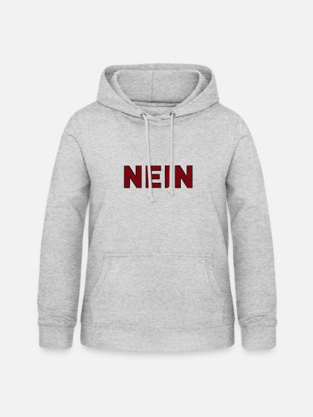 NEIN - Frauen Hoodie - Hellgrau meliert