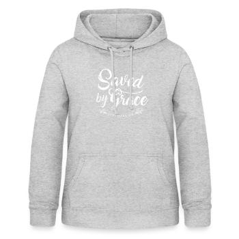 Saved by grace - Frauen Hoodie - Hellgrau meliert - Vorne - AI Model Female 172 light (172cm)