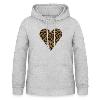 Leo Heart - Frauen Hoodie - Hellgrau meliert - Vorne - AI Model Female 172 light (172cm)