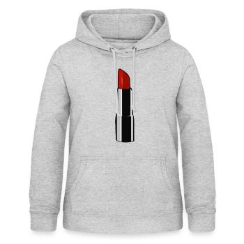 Lippenstift Schminke Geschenk - Frauen Hoodie - Hellgrau meliert - Vorne - AI Model Female 172 light (172cm)