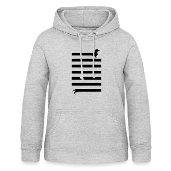 Dackel lustiges Motiv - Frauen Hoodie - Hellgrau meliert - Vorne - AI Model Female 172 light (172cm)