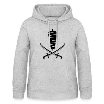 Dönerspieß Säbel - Frauen Hoodie - Hellgrau meliert - Vorne - AI Model Female 172 light (172cm)