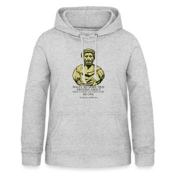 Marcus Aurelius - Women's Hoodie - light heather grey - Front - AI Model Female 172 light (172cm)