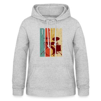 Drums - Women's Hoodie - light heather grey - Front - AI Model Female 172 light (172cm)