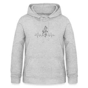 Vater und Sohn Herzschlag - Frauen Hoodie - Hellgrau meliert - Vorne - AI Model Female 172 light (172cm)