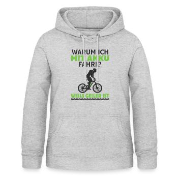 E-Bike - Frauen Hoodie - Hellgrau meliert - Vorne - AI Model Female 172 light (172cm)