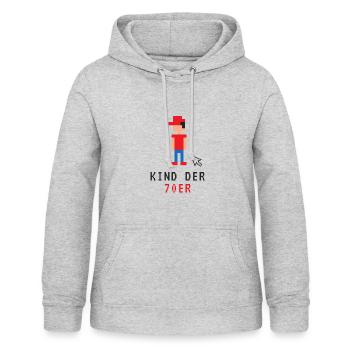 Kind der 70er - Frauen Hoodie - Hellgrau meliert - Vorne - AI Model Female 172 light (172cm)