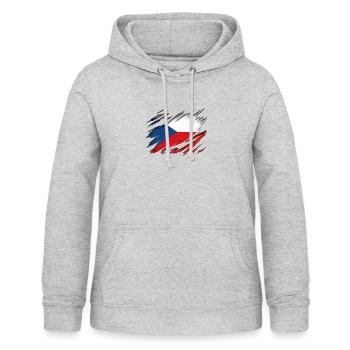 Tschechische Flagge - Frauen Hoodie - Hellgrau meliert - Vorne - AI Model Female 172 light (172cm)
