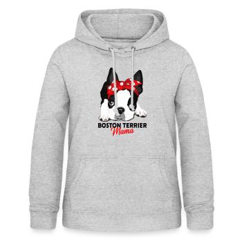 Boston Terrier - Sweat à capuche Femme - gris clair chiné - Devant - AI Model Female 172 light (172cm)