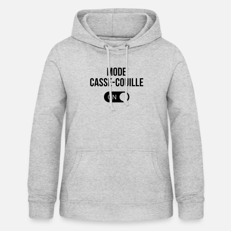 MODE CASSE COUILLE - Sweat à capuche Femme - gris clair chiné