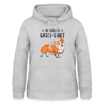 Corgi - Frauen Hoodie - Hellgrau meliert - Vorne - AI Model Female 172 light (172cm)