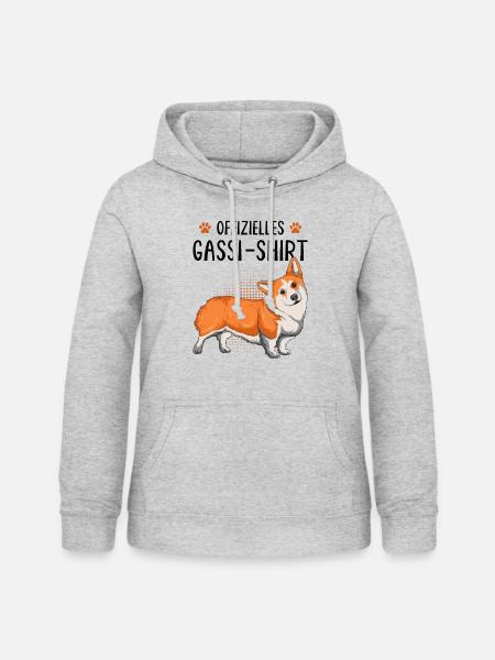 Corgi - Frauen Hoodie - Hellgrau meliert