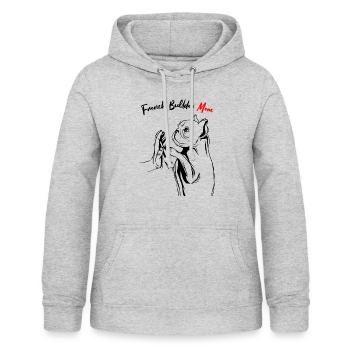 French Bulldog - Women's Hoodie - light heather grey - Front - AI Model Female 172 light (172cm)