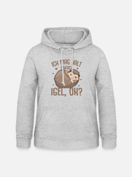Igel - Frauen Hoodie - Hellgrau meliert