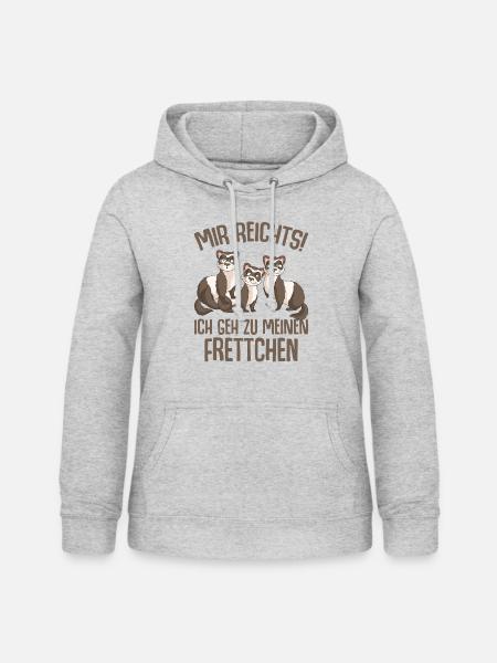 Frettchen - Frauen Hoodie - Hellgrau meliert