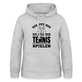 Tennis Frauen Tennisspielerin - Frauen Hoodie - Hellgrau meliert - Vorne - AI Model Female 172 light (172cm)