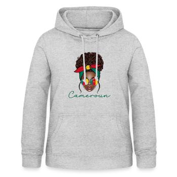 Femme Cameroun Fille Camerounaise - Sweat à capuche Femme - gris clair chiné - Devant - AI Model Female 172 light (172cm)