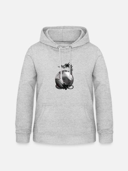 Boule dragon tattoo - Frauen Hoodie - Hellgrau meliert