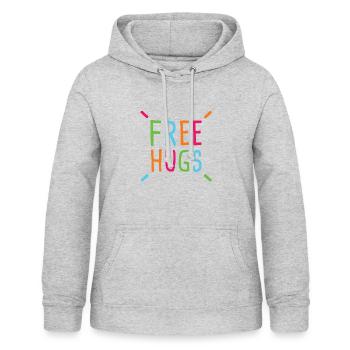 Free Hugs - Frauen Hoodie - Hellgrau meliert - Vorne - AI Model Female 172 light (172cm)