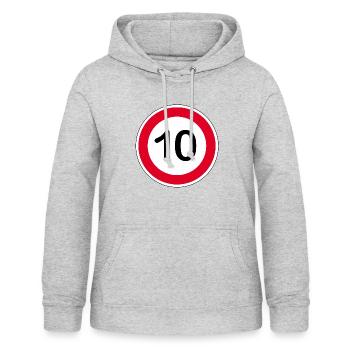 10 - Frauen Hoodie - Hellgrau meliert - Vorne - AI Model Female 172 light (172cm)