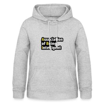 Assosiation of being Intelligent Abitur Spruch - Frauen Hoodie - Hellgrau meliert - Vorne - AI Model Female 172 light (172cm)