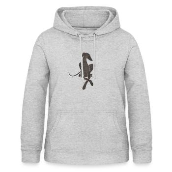 Greyhound Allongé gris foncé - Sweat à capuche Femme - gris clair chiné - Devant - AI Model Female 172 light (172cm)