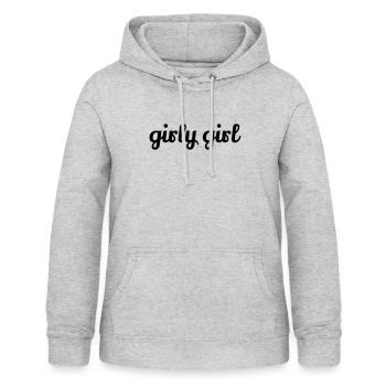 girly girl - Sweat à capuche Femme - gris clair chiné - Devant - AI Model Female 172 light (172cm)