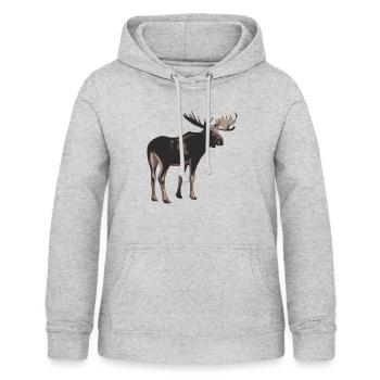 Elch - Frauen Hoodie - Hellgrau meliert - Vorne - AI Model Female 172 light (172cm)