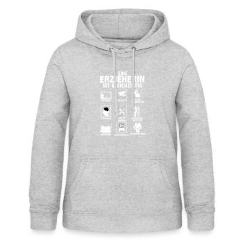 Erzieherin ist Gleichzeitig - Frauen Hoodie - Hellgrau meliert - Vorne - AI Model Female 172 light (172cm)