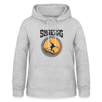 Surfing surfing sport - Women's Hoodie - light heather grey - Front - AI Model Female 172 light (172cm)