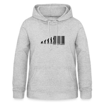Evolution Barcode - Frauen Hoodie - Hellgrau meliert - Vorne - AI Model Female 172 light (172cm)