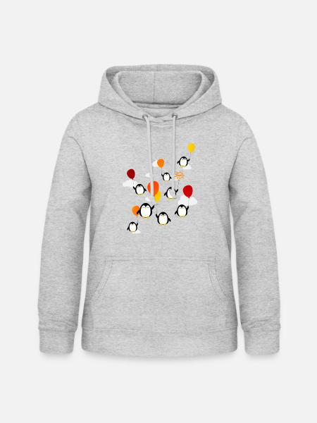 Pinguine (Luftballons) - Frauen Hoodie - Hellgrau meliert