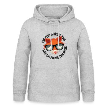 Ein Fuchs muss tun, was ein Fuchs tun muss.... - Frauen Hoodie - Hellgrau meliert - Vorne - AI Model Female 172 light (172cm)