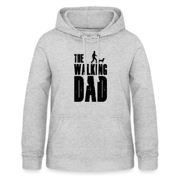 The Walking Dad - Hund Dog Papa Vatertag - Frauen Hoodie - Hellgrau meliert - Vorne - AI Model Female 172 light (172cm)