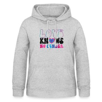 Bisexuel Bi Pride Flag Love Knows - Sweat à capuche Femme - gris clair chiné - Devant - AI Model Female 172 light (172cm)