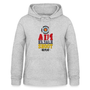 Archery Bow Archer Vintage Aim - Sweat à capuche Femme - gris clair chiné - Devant - AI Model Female 172 light (172cm)