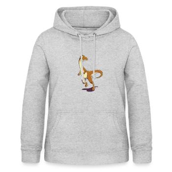 Dessin animé Gallimimus - Sweat à capuche Femme - gris clair chiné - Devant - AI Model Female 172 light (172cm)