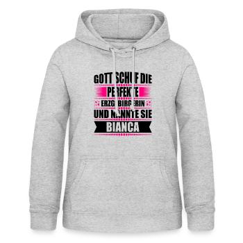 Erzgebirge Frau Namen Sachsen Bianca - Frauen Hoodie - Hellgrau meliert - Vorne - AI Model Female 172 light (172cm)