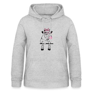 Cow chews gum - Women's Hoodie - light heather grey - Front - AI Model Female 172 light (172cm)