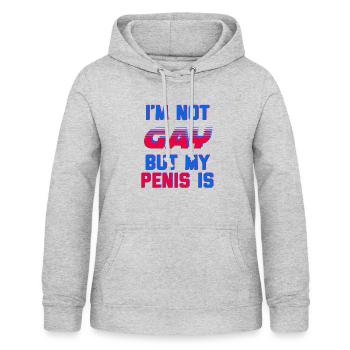 I'm Not Gay But My Penis Is - Women's Hoodie - light heather grey - Front - AI Model Female 172 light (172cm)