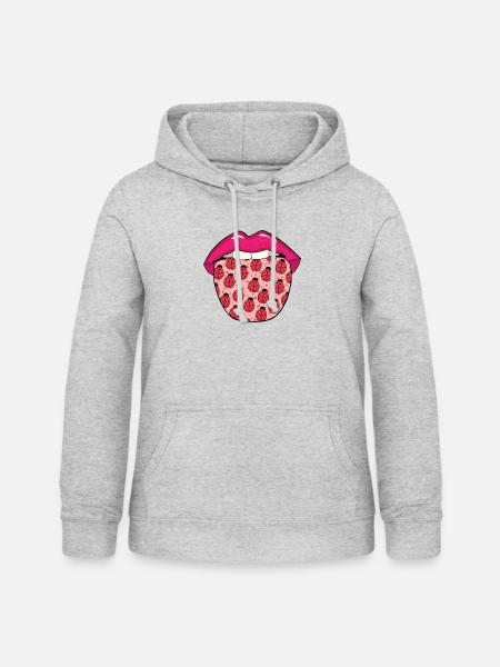 Marienkäfer Lippen - Frauen Hoodie - Hellgrau meliert