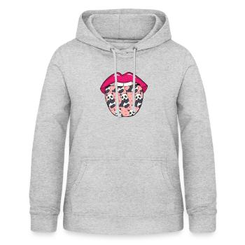 Giant Panda Panda Bear Lips - Women's Hoodie - light heather grey - Front - AI Model Female 172 light (172cm)
