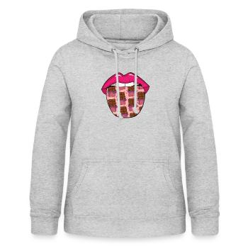 Chocolate Chocolate Tongue - Women's Hoodie - light heather grey - Front - AI Model Female 172 light (172cm)