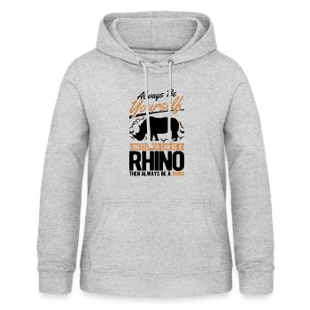 Rhinocéros Rhinocéros Rhinocéros - Sweat à capuche Femme - gris clair chiné - Devant - AI Model Female 172 light (172cm)