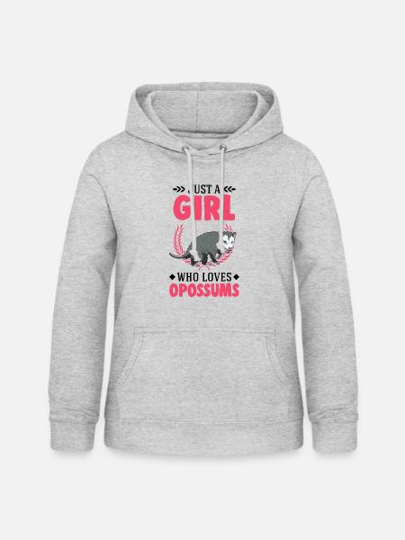 Opossum Mädchen Possum Beutelratte - Frauen Hoodie - Hellgrau meliert
