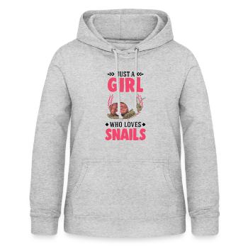 Schnecken Mädchen Snail Girl - Frauen Hoodie - Hellgrau meliert - Vorne - AI Model Female 172 light (172cm)