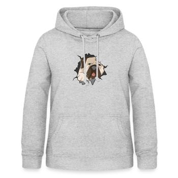 Mâtin - Sweat à capuche Femme - gris clair chiné - Devant - AI Model Female 172 light (172cm)