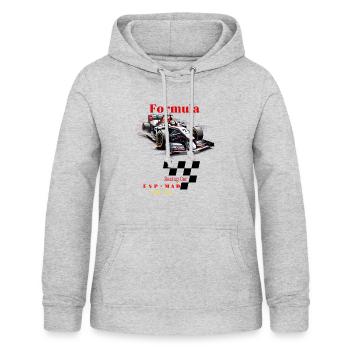 FORMEL RENNWAGEN SPANIEN 2026 - Frauen Hoodie - Hellgrau meliert - Vorne - AI Model Female 172 light (172cm)