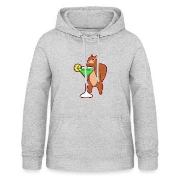 Eichhörnchen Trinkcocktail Lustige Streifenhörnchen Nüsse - Frauen Hoodie - Hellgrau meliert - Vorne - AI Model Female 172 light (172cm)