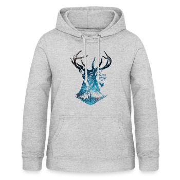 Der Berg ruft - Zeit zum Wandern - Frauen Hoodie - Hellgrau meliert - Vorne - AI Model Female 172 light (172cm)